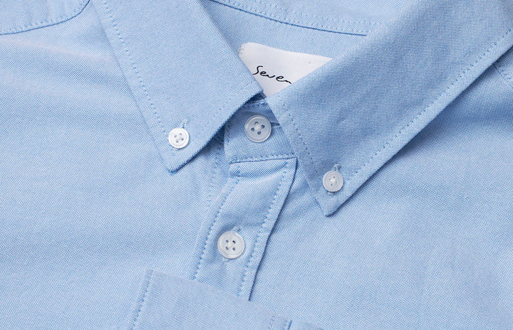 SEVEN SEAS Oxford | slim - Azzurro
