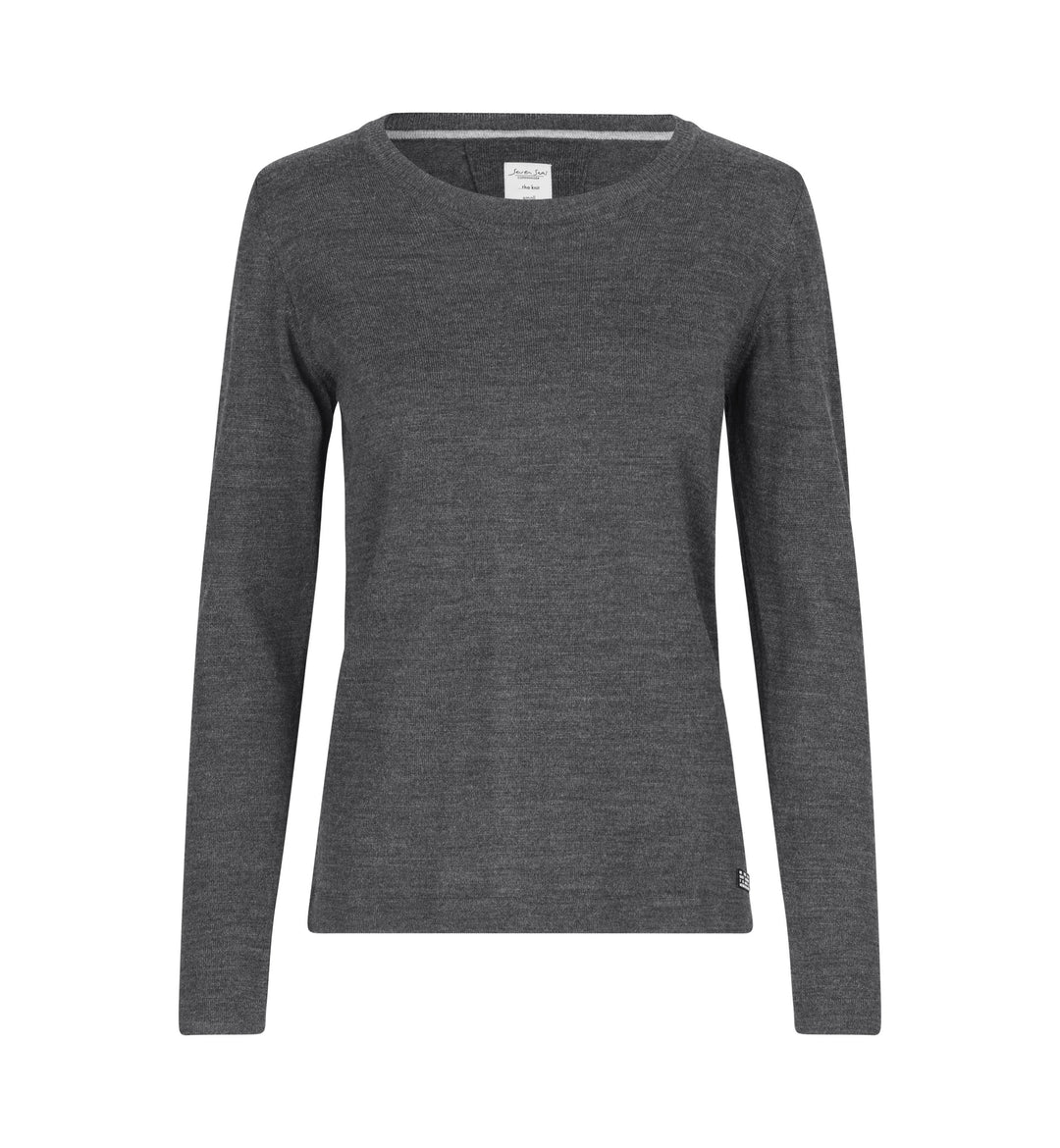 SEVEN SEAS The knit | girocollo | donna - Grigio scuro mélange