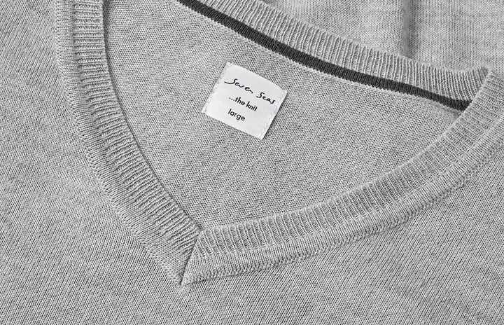 SEVEN SEAS The knit | scollo V - Grigio chiaro mélange
