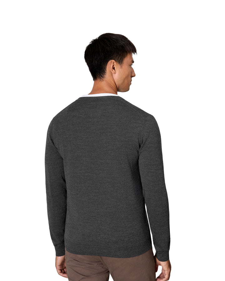 SEVEN SEAS The knit | scollo V - Grigio scuro mélange