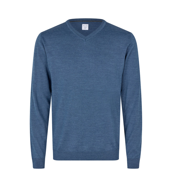 SEVEN SEAS The knit | scollo V - Blu mélange
