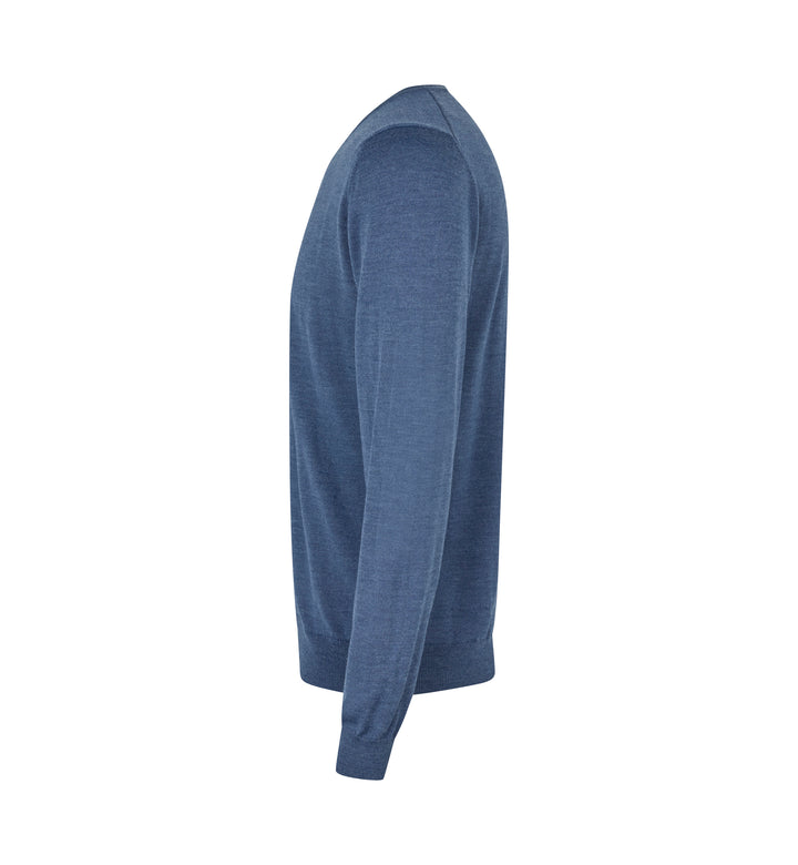 SEVEN SEAS The knit | scollo V - Blu mélange