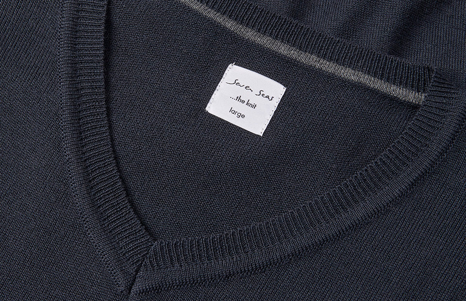 SEVEN SEAS The knit | scollo V - Blu navy