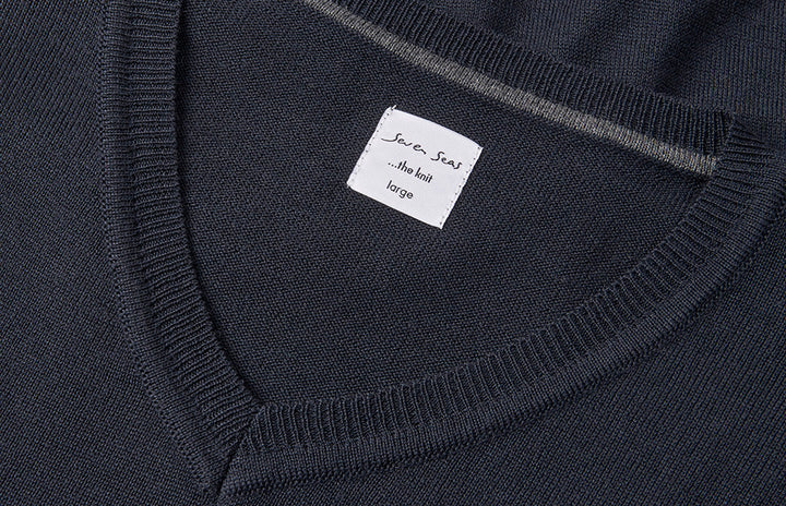 SEVEN SEAS The knit | scollo V - Blu navy