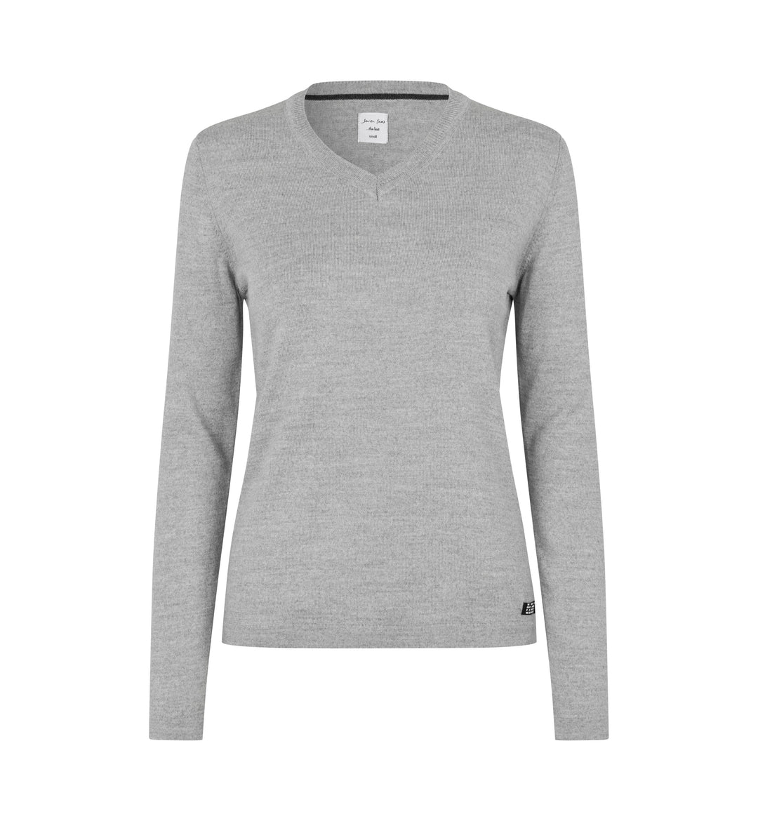 SEVEN SEAS The knit | scollo V | donna - Grigio chiaro mélange