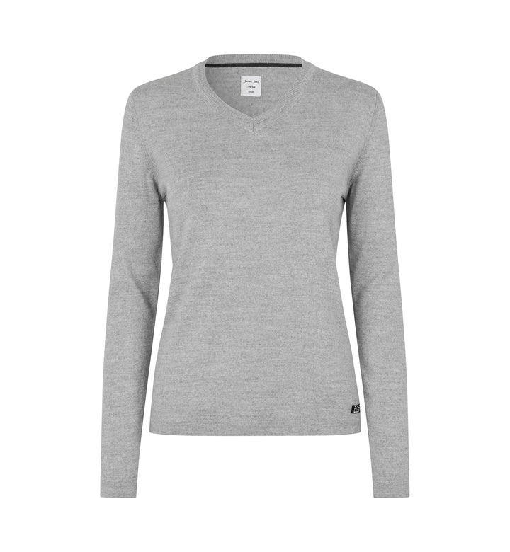 SEVEN SEAS The knit | scollo V | donna - Grigio chiaro mélange