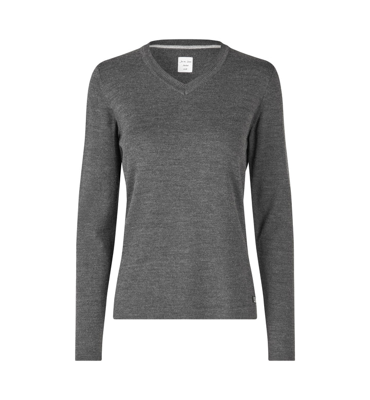 SEVEN SEAS The knit | scollo V | donna - Grigio scuro mélange