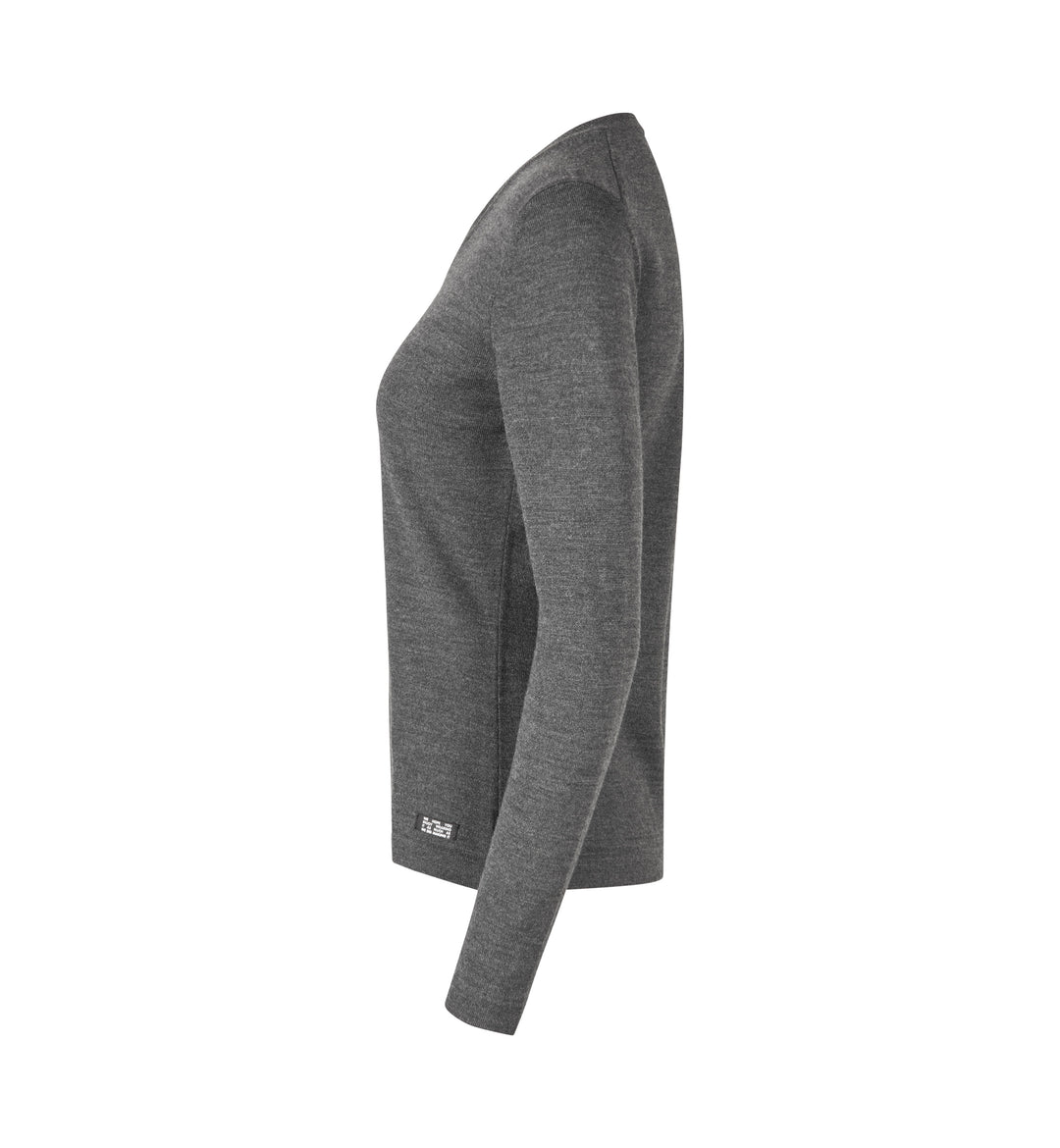 SEVEN SEAS The knit | scollo V | donna - Grigio scuro mélange