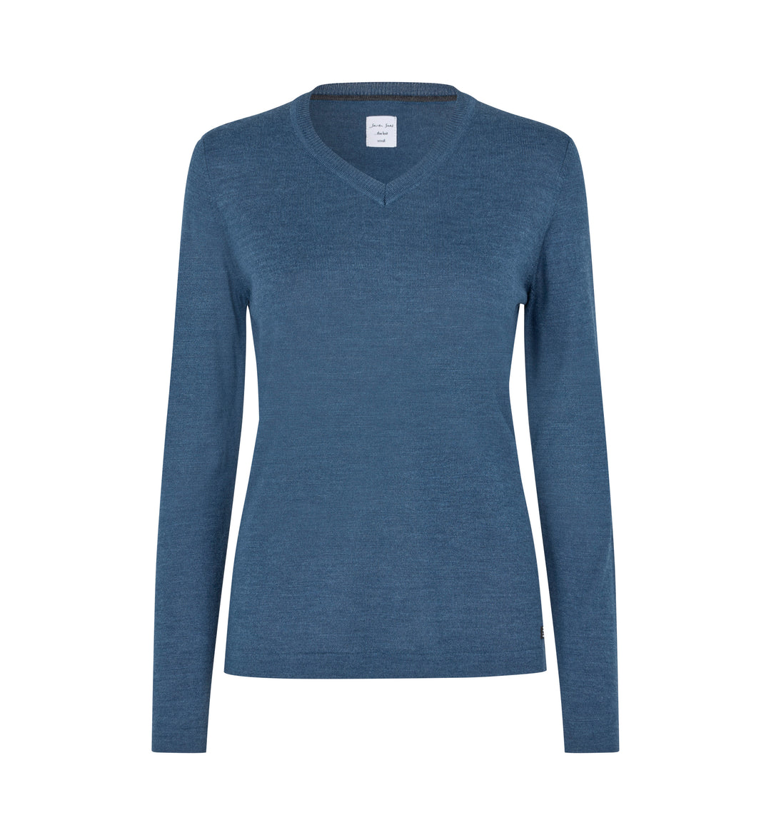 SEVEN SEAS The knit | scollo V | donna - Blu mélange