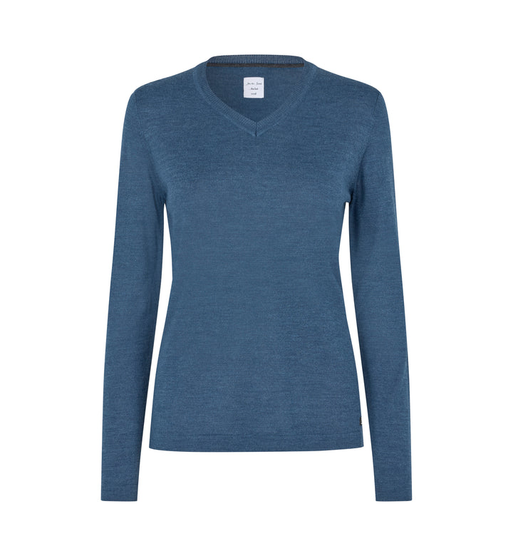 SEVEN SEAS The knit | scollo V | donna - Blu mélange