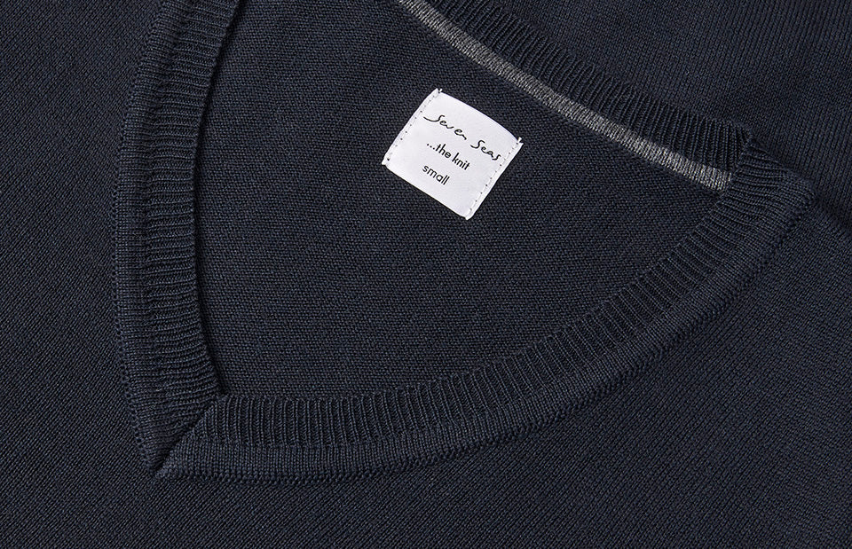 SEVEN SEAS The knit | scollo V | donna - Blu navy