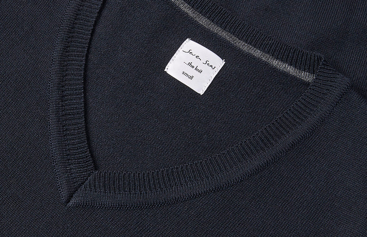 SEVEN SEAS The knit | scollo V | donna - Blu navy
