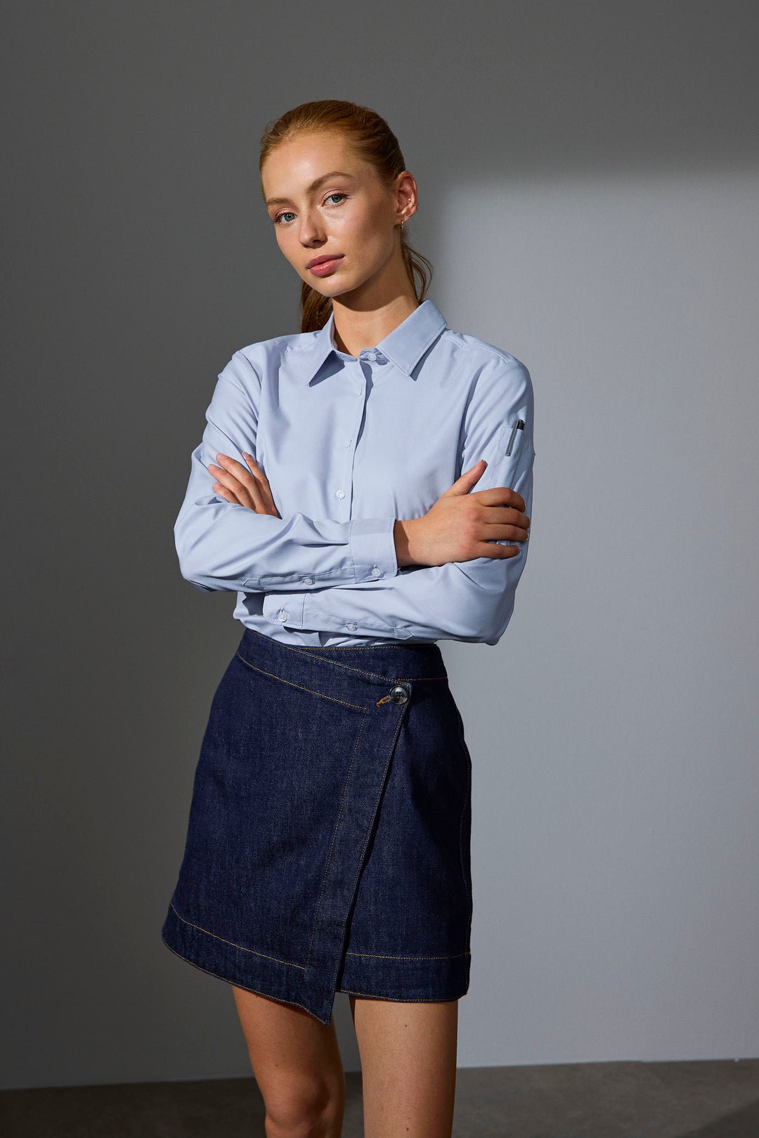 SEVEN SEAS Poplin | stretch | donna - Azzurro