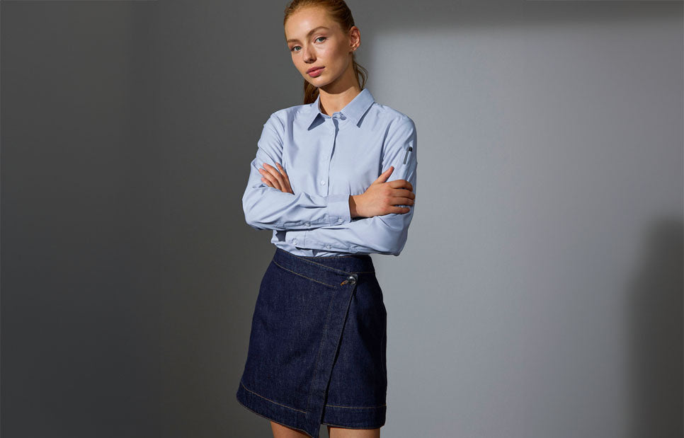 SEVEN SEAS Poplin | stretch | donna - Azzurro