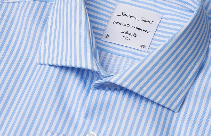 SEVEN SEAS Fine Twill Cadet | modern - Azzurro