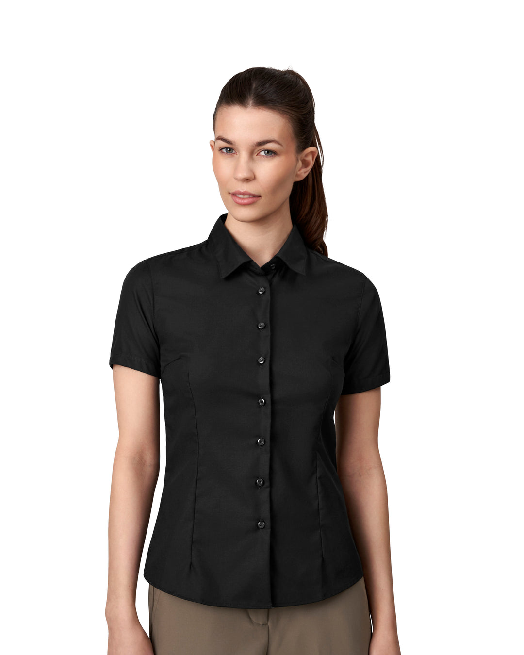 SEVEN SEAS Fine Twill | modern | manica corta | donna - Nero