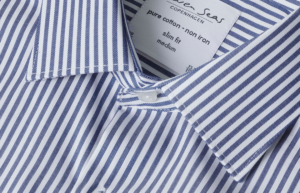 SEVEN SEAS Fine Twill Cadet | slim - Blu navy