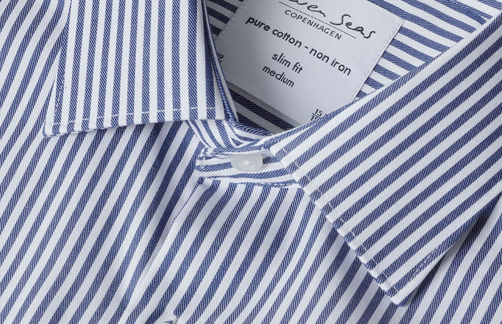 SEVEN SEAS Fine Twill Cadet | slim - Blu navy