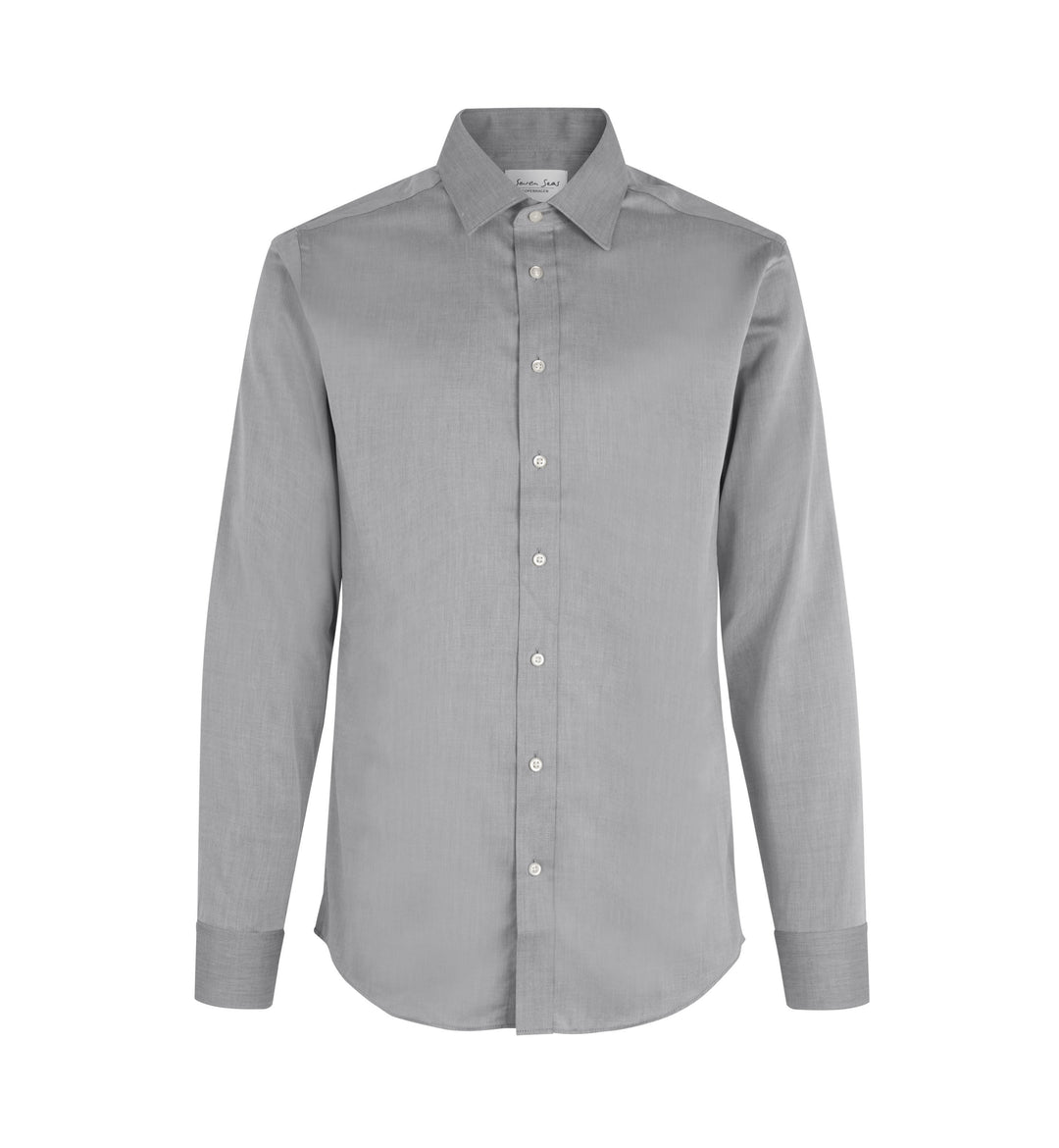 SEVEN SEAS Fine Twill | slim - Grigio argento