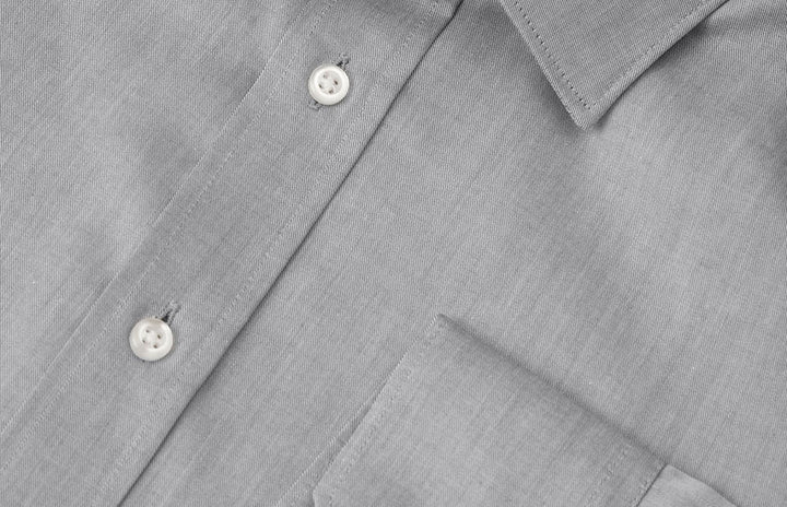 SEVEN SEAS Fine Twill | slim - Grigio argento