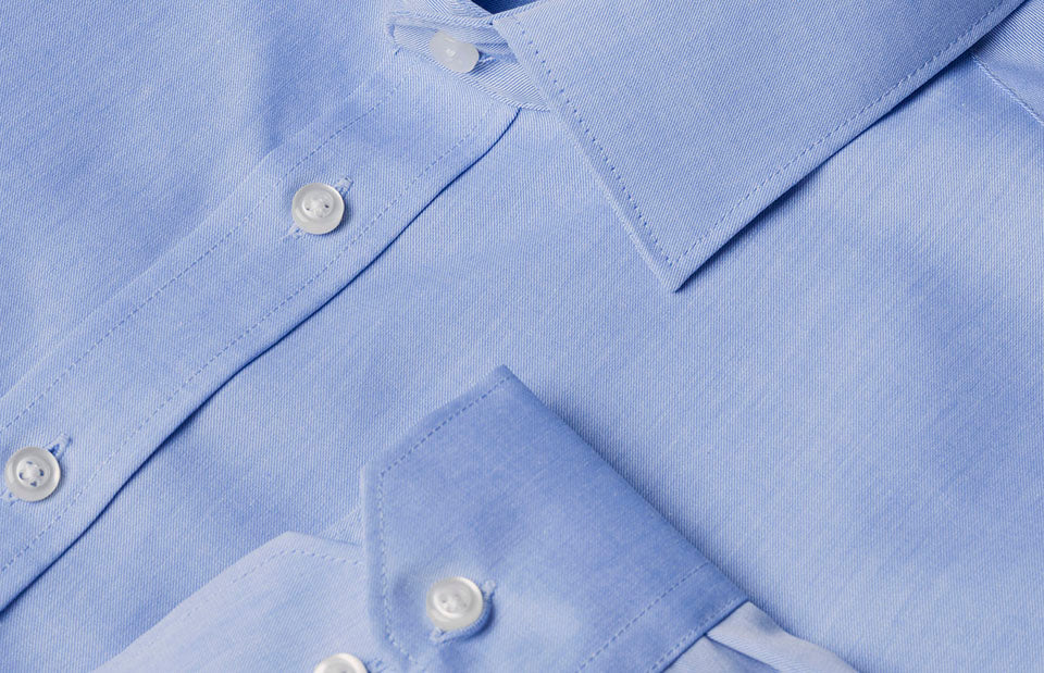 SEVEN SEAS Fine Twill | slim - Azzurro