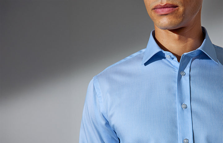 SEVEN SEAS Fine Twill California | slim - Azzurro