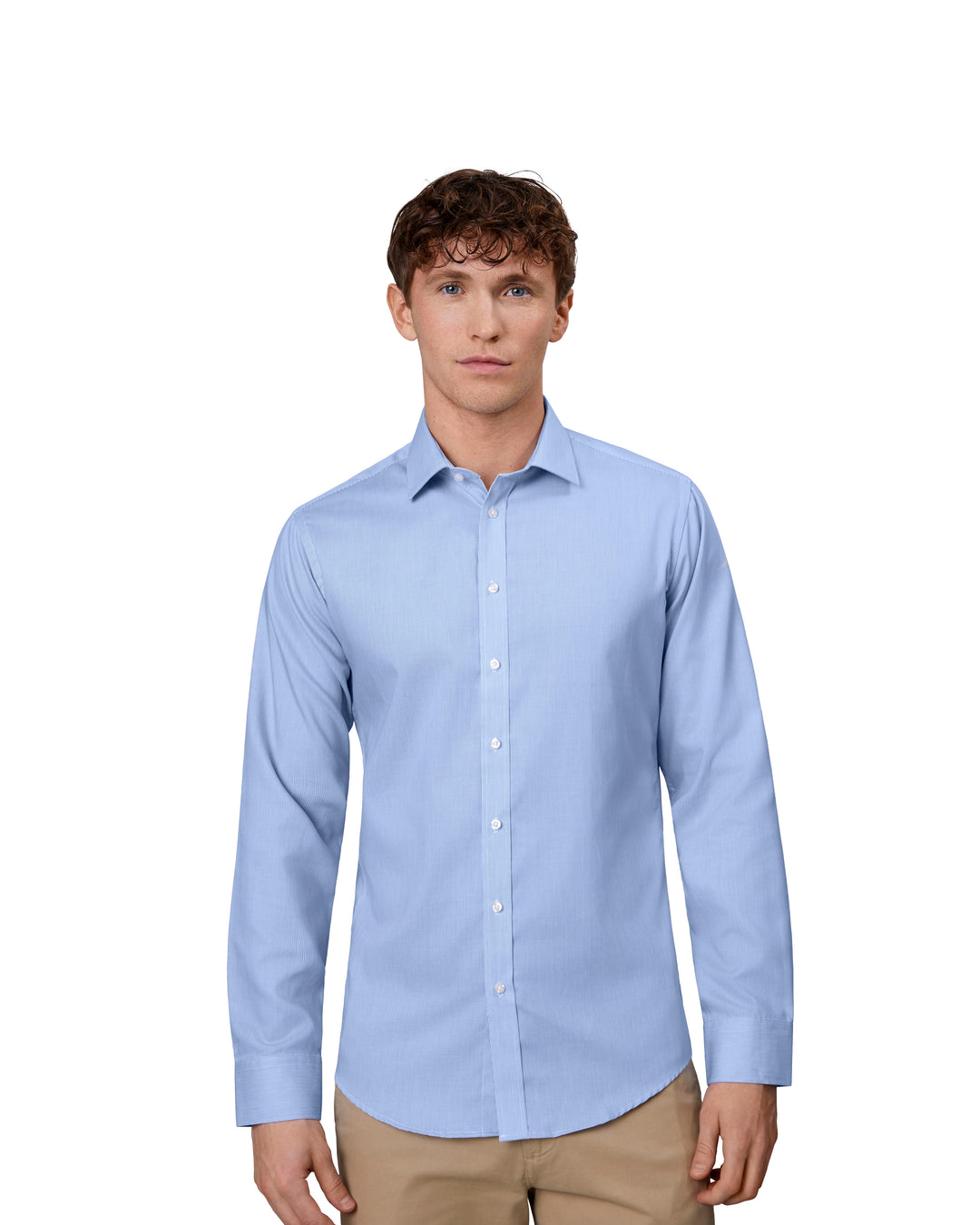 SEVEN SEAS Fine Twill California | slim - Azzurro