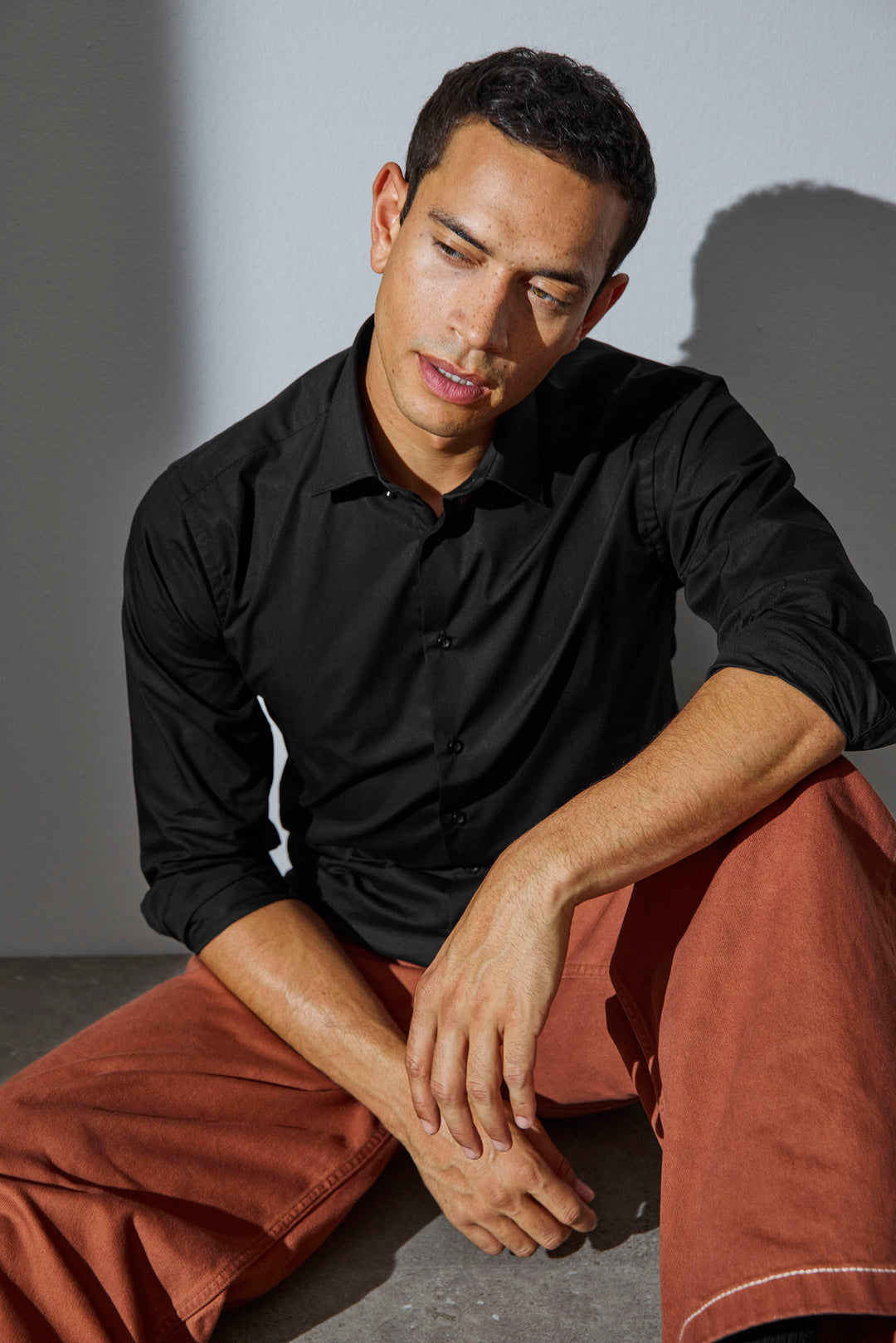 SEVEN SEAS Poplin | slim - Nero