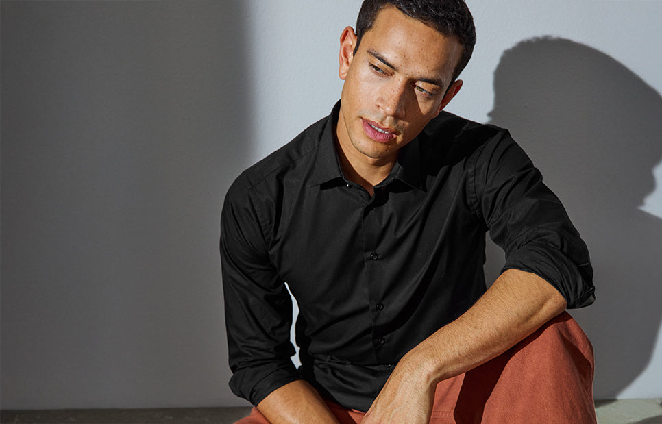 SEVEN SEAS Poplin | slim - Nero