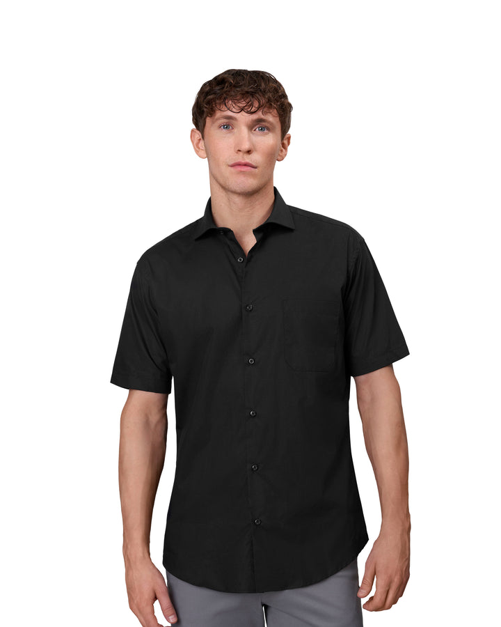 SEVEN SEAS Poplin | modern | manica corta - Nero