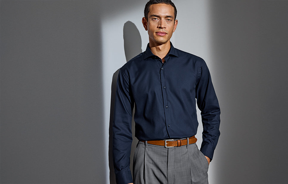 SEVEN SEAS Fine Twill | modern - Blu navy